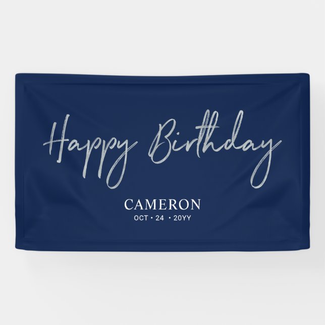 Bannière personnalisée Joyeux Anniversaire Minimal (Horizontal)