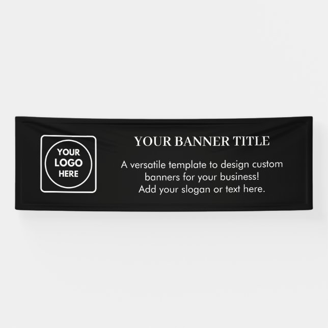 Bannière personnalisée noire avec logo | Événement (Horizontal)
