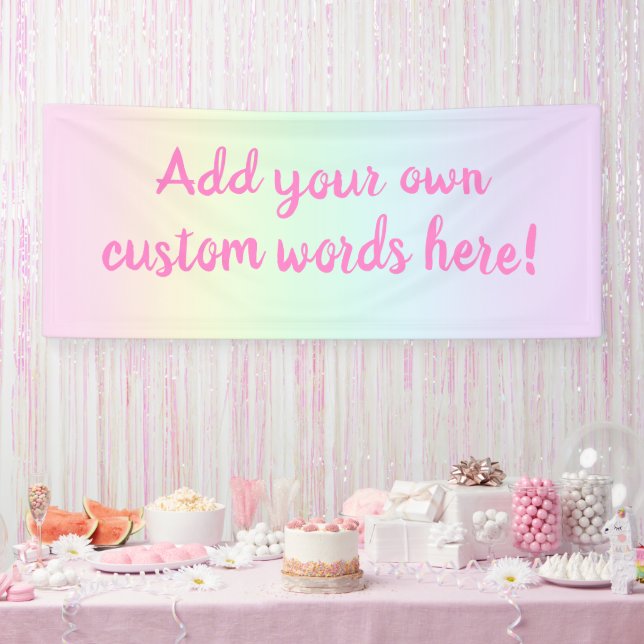 Bannière personnalisée Pastel Rainbow (Fête)