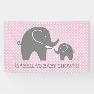 Bannière personnalisée pour baby shower avec éléph