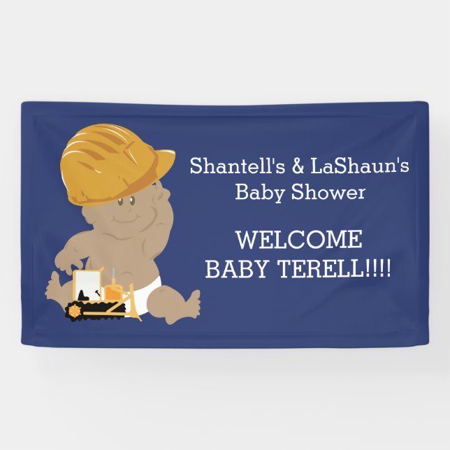 Bannière personnalisée pour Baby Shower Constructi (Horizontal)