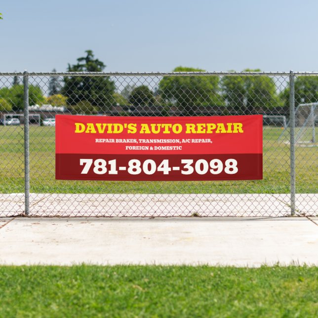 Bannière personnalisée pour garage et atelier de m (En situation)