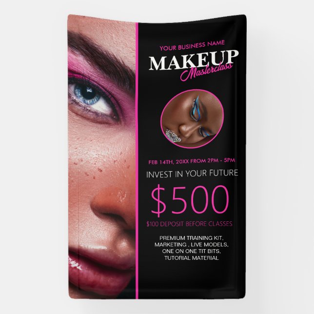 Bannière personnalisée pour les cours de maquillag (Verticale)