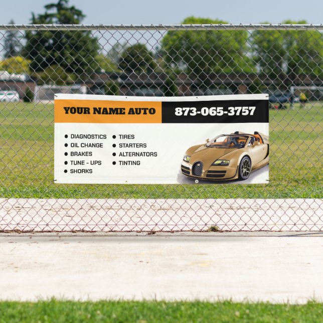Bannière personnalisée pour services automobiles (En situation)