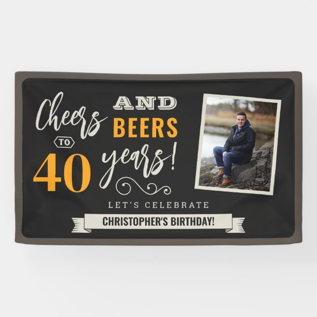 Bannière photo d'anniversaire 3x5 (Horizontal)