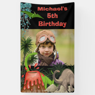 Bannière photo d'anniversaire des garçons du volca