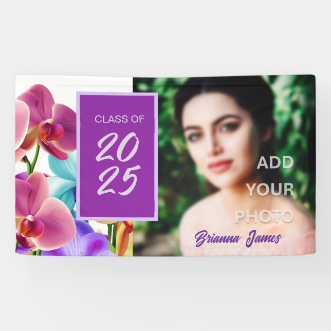 Bannière photo de la fête de graduation moderne et (Horizontal)