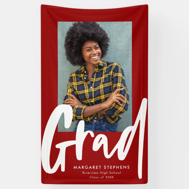 Bannière photo Grad en rouge gris tendance (Vertical)