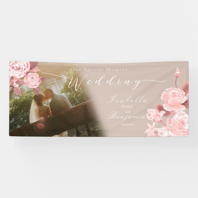 Bannière photo mariage Chic Rose (Horizontal)