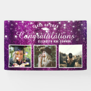 Bannière photo Purple Sparkle Graduation