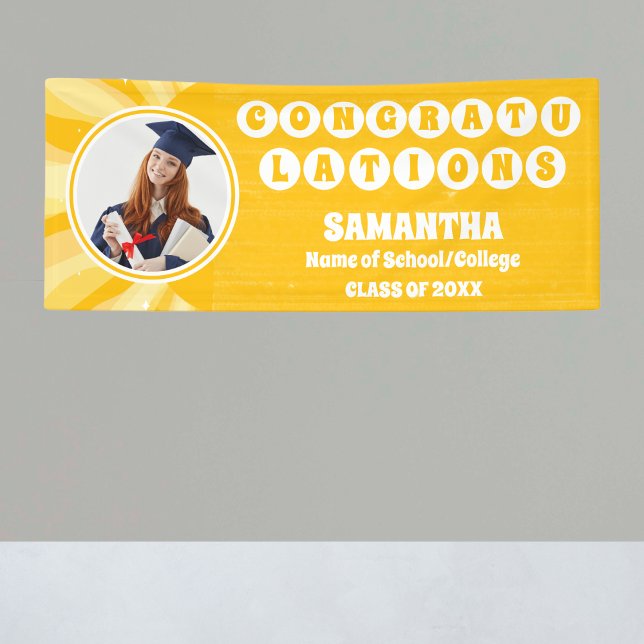 Bannière photo Retro Sunshine 2025 Graduation (Créateur téléchargé)