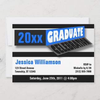 Bannière pliante Bleue Graduate Party Invitations