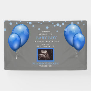 Bannière pour garçon Baby shower Ultrasound