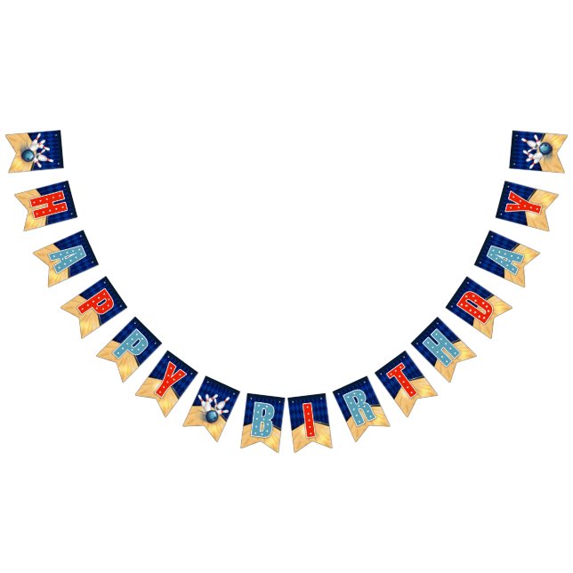 Bannière pour l'anniversaire de Bowling - Drapeaux (Tout)