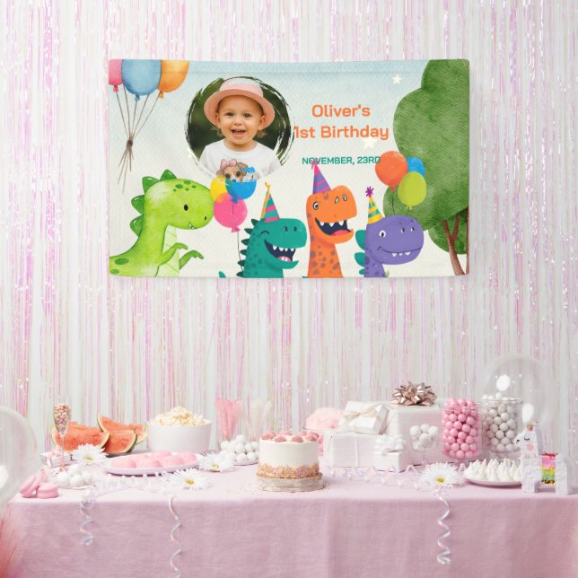 Bannière pour le 1er anniversaire de Little Dino (Fête)