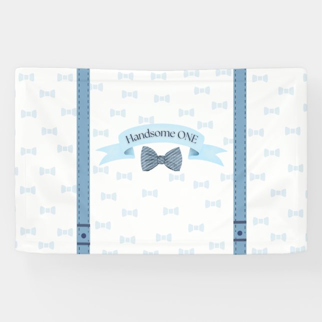Bannière Premier Anniversaire Bébé Garçon Beau Gos (Horizontal)