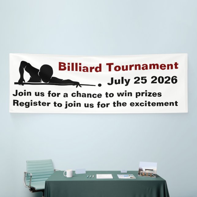 Bannière promotionnelle de tournoi de billard Snoo (Salon professionnel)