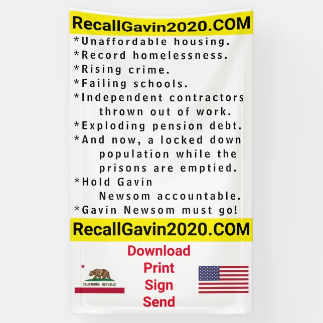 Bannière recallgavin2020 3ft x 5ft (Vertical)