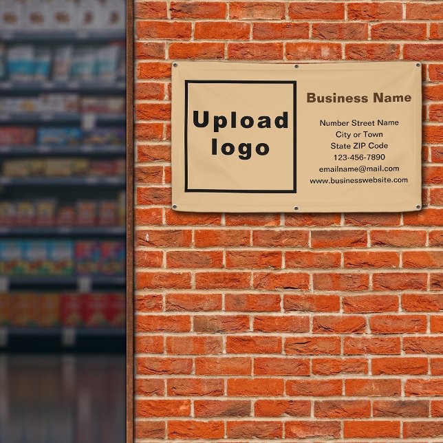 Bannière rectangulaire Brown clair de marque comme (Light brown banner with your business brand)