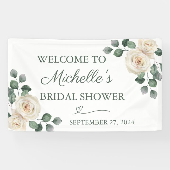 Bannière Rose blanche et verte (Horizontal)