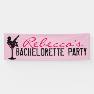 Bannière rose personnalisable de bachelorette de