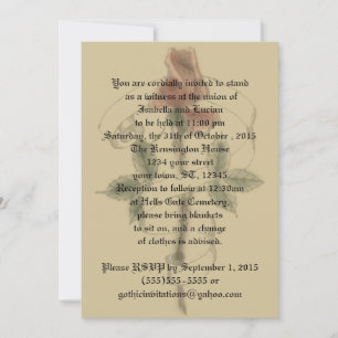 Bannière Rose vintage Goth Wedding Invitations