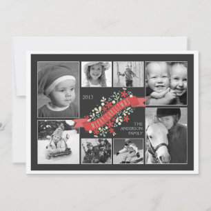 Bannière rouge Joyeux Noël 8 Carte photo