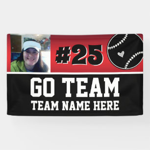 Bannière rouge photo de l'équipe de baseball Go Te