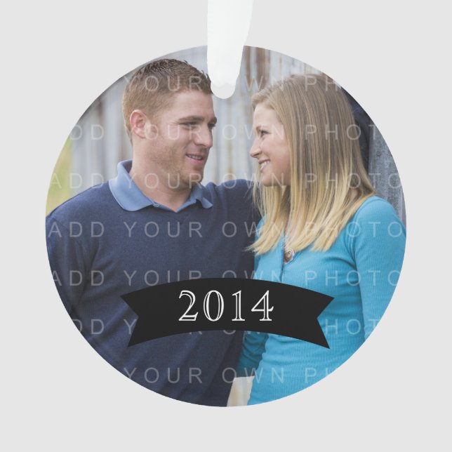 Bannière simple en ébène Ornement photo de vacance (devant)