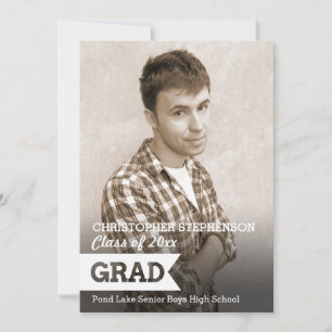 Bannière solide Faire-part de graduation photo