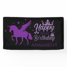 Bannière Unicorn personnalisée "Joyeux anniversair