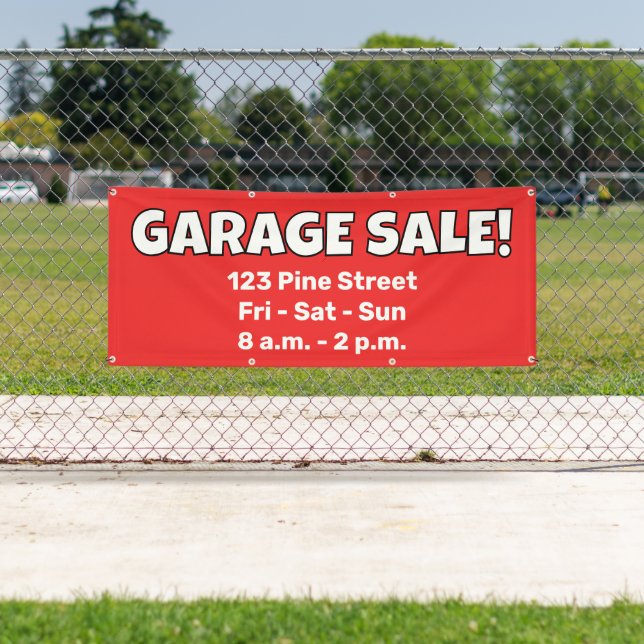 Bannière VENTE DE GARAGE personnalisée ! (En situation)