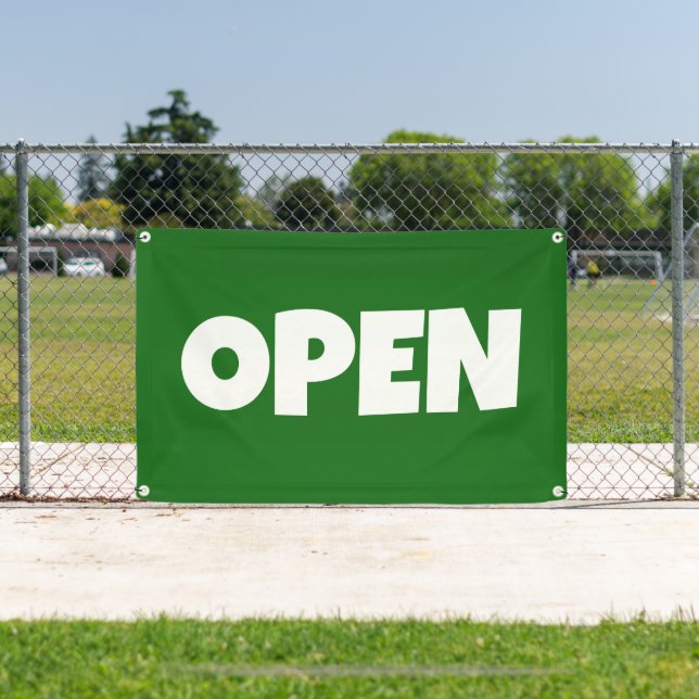 Bannière verte OPEN (Insitu)