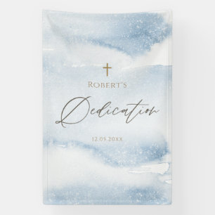 Bannière verticale de dédicace de garçon à l'aquar