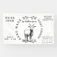 Bannière vintage de lait de chèvre