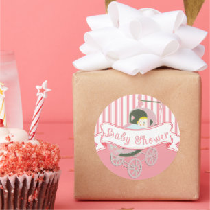 Bannière Vintage mignonne Bébé Girl Douche Sticker