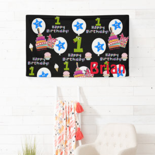 Bannière Vinyl, Bannière Joyeuse Premier Anniversa