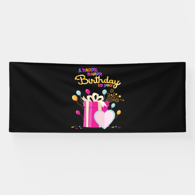 Bannière vinyle 4x10 Joyeux Anniversaire À Toi (Horizontal)
