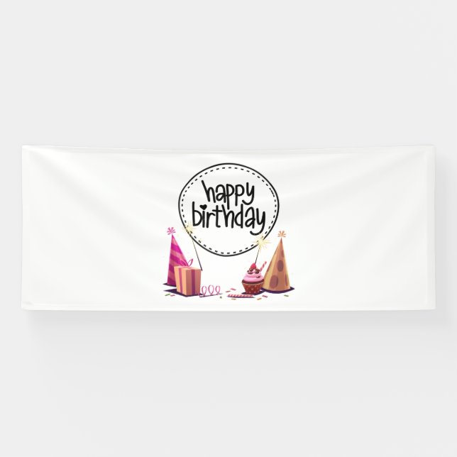 Bannière vinyle 4x10 pour fête d'anniversaire (Horizontal)
