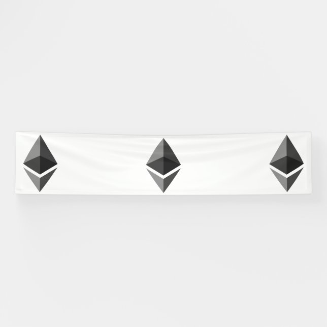 Bannière vinyle Ethereum Gris Icon 2,5x12 (Horizontal)