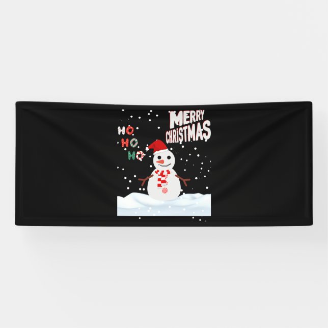 Bannière vinyle Noël Bonhomme de neige 2.5x6 (Horizontal)