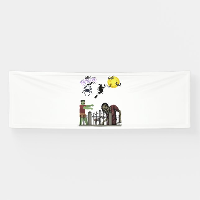 Bannière vinyle Zombie Halloween Land 2,5x8 (Horizontal)