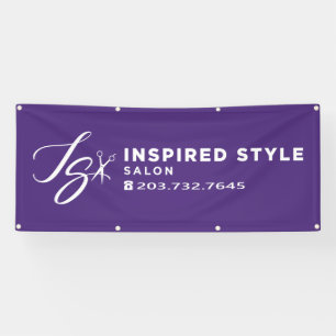 Bannière violette de salon de style inspiré