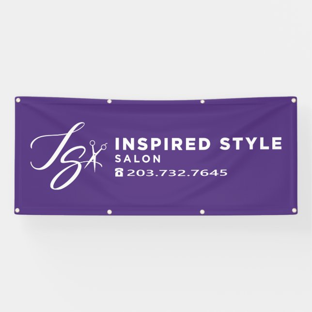 Bannière violette de salon de style inspiré (Horizontal)