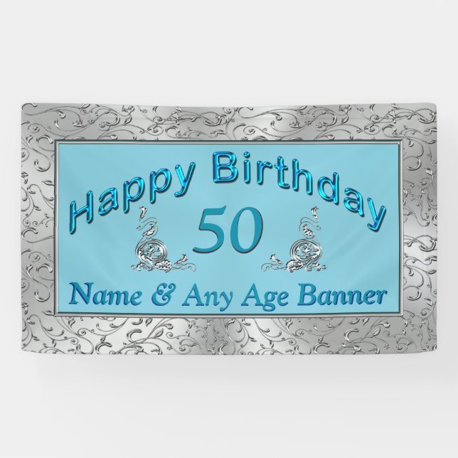 Bannières d'anniversaire personnalisées Votre âge  (Horizontal)