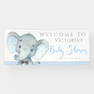Bannières de fête prénatale pour bébé éléphant ado