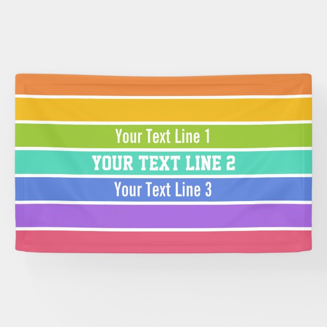 Bannières personnalisées Rainbow Colors (Horizontal)