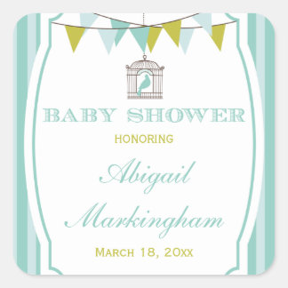 Bannières vintage bleu baby shower autocollants
