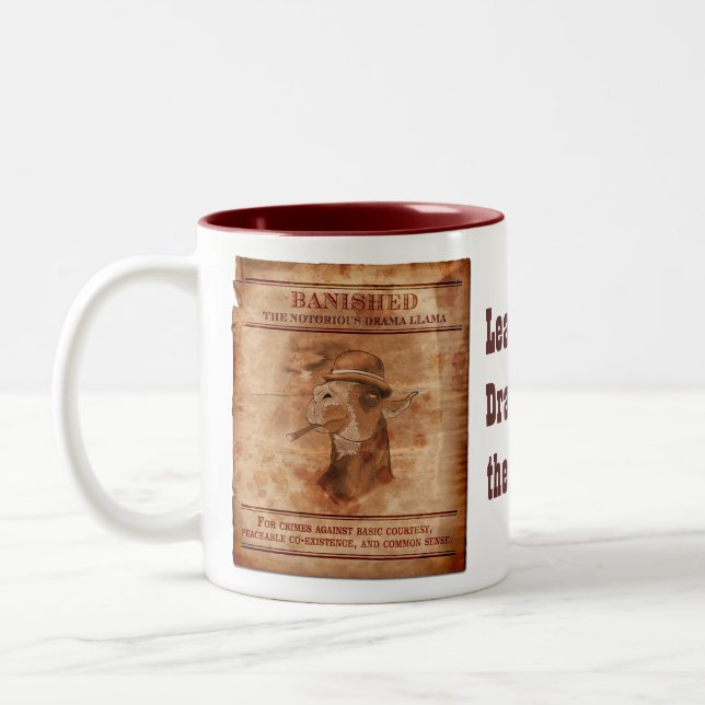 Bannissez les lamas de drame - tasse du ton 15oz 2 (Gauche)