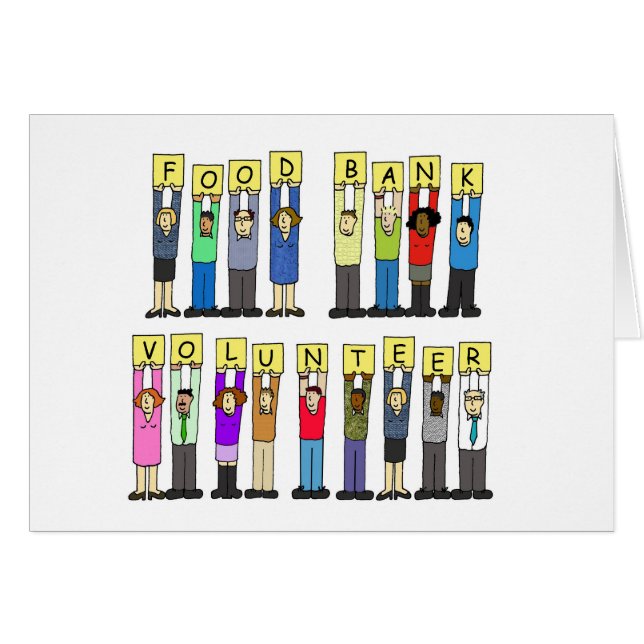 Banque alimentaire Bénévoles Caricature Personnes (Devant horizontal)